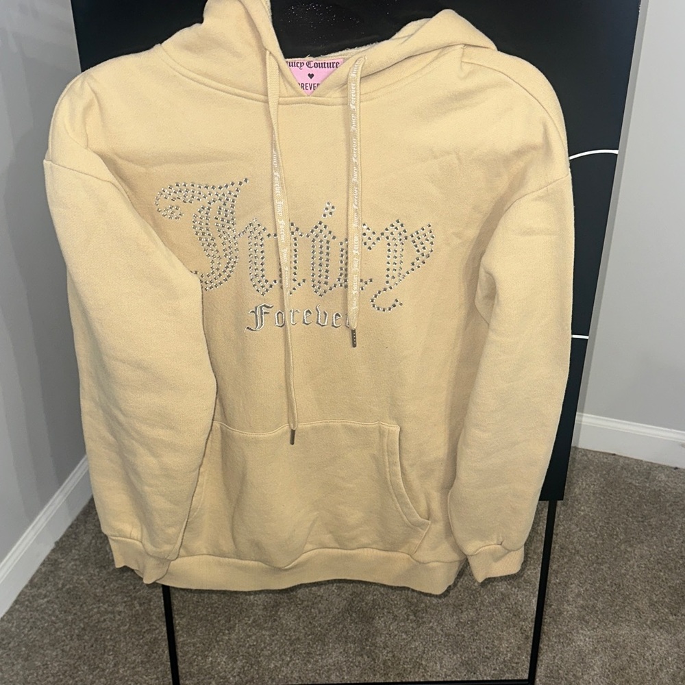 Juicy Couture Tan Hoodie with Rhinestone Detail